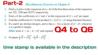 Chapter 8 Binomial Theorem miscellaneous exercise class 11 maths Q4 to Q6