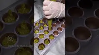 Viral Dubai Pistachio Kunafa Chocolate Bites || #trending #satisfying #asmr #viral #fyp #shorts