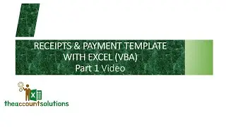 Automated Excel Template to record Cash & Bank Transactions (VBA) Part 1 Video demo
