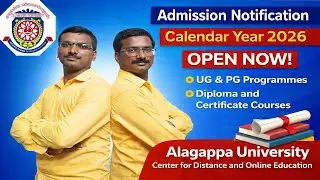 🎓 Alagappa University Distance & Online Admission 2026 - Calendar Year Notification | Full Details