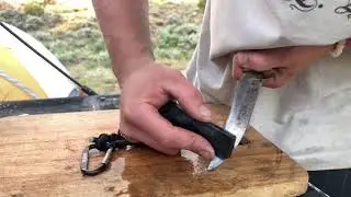 Fixing a rusty knife using the Jasper Viking Whetstone Pendant by NaturalWhetstoneSharpening.com