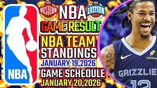 NBA LATEST TEAM STANDINGS JANUARY 19,2026|NBA STANDINGS TODAY|NBA GAME SCHEDULE JANUARY 20,2026