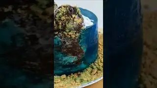 🌊  Tarta isla encapsulada / tarta oc&eacute;ano con bizcocho y gelatina