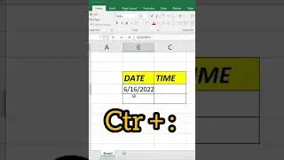 How to insert current date & time using shortcut keys in Excel #shorts #shortsvideo #youtubeshorts