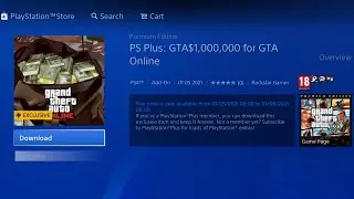 How to Claim PS PLUS : free GTA$1000000 for GTA Online in PS4 Console?