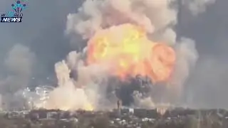 Russian helicopter explodes into fireball.