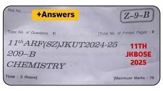 jkbose class 11th chemistry paper 2025 | 11th class todays chemistry paper