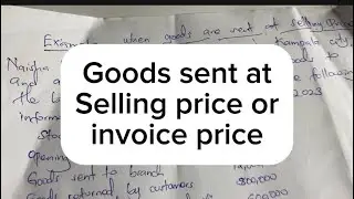 Goods sent to the branch at selling price//Centrally controlled branches