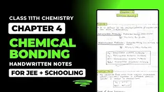 Chemical Bonding Handwritten Notes || Class 11th Chemistry Chapter 4 Notes PDF