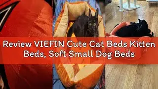 Review VIEFIN Cute Cat Beds Kitten Beds, Soft Small Dog Beds, Washable Pet Beds for Puppy and Kitty,