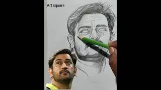 Ms Dhoni portrait drawing with Andrew Loomis method  #hbd  #Drawing #painting #sketch