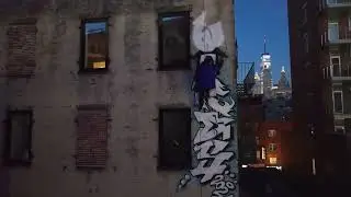 NYC Graffiti Legend WERDS MOK Goes All Out on a LES Building! Grappling Impossible Graffiti spot