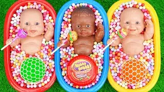 20 Minutes Oddly Satisfying Bathtub's with Mixing All My Candy M&M'S and Funny Make Up Baby's ASMR
