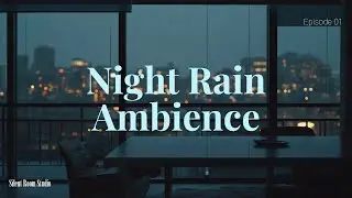 Modern City Apartment at Night Rain Ambience, Fireplace Sounds, Calm Cinematic Winter Atmosphere