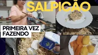 Como fiz o salpicão. Minha primeira vez. Será que deu certo?!