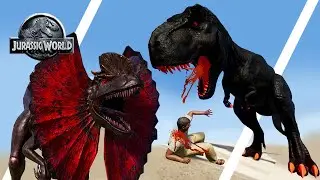 Black TREX VS Dilophosaurus 🦖 Jurassic World Evolution Skin Mod 🦖