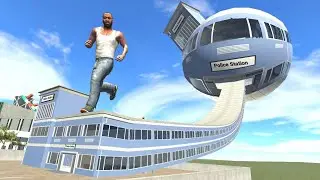 Franklin Enter Inside Longest Police Station to Moon in Indian Bike Driving 3D