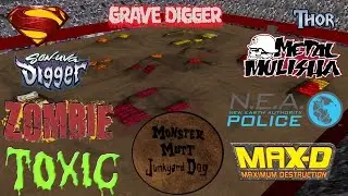 Rigs of Rods Monster Jam Monster Truck 10 Truck Competition At Fall Madness X!!