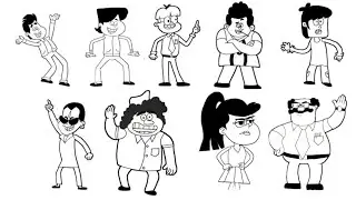 Golmaal Junior Cartoon All Characters Drawing | How To Draw Golmaal Junior Cartoon All Characters