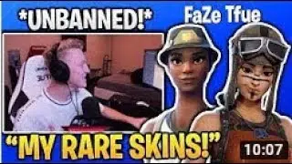 Tfue gets UNBANNED *RARE* ACCOUNT SKINS Renegade Raider & Recon Expert Fortnite
