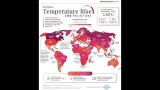 Global Temperature Rise by the year 2100 (projections) #map #globalwarming #youtubeshorts