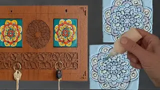 Брелок ручной работы с эмалью | Мастер-класс по персидской эмали | Керамический держатель для ключей