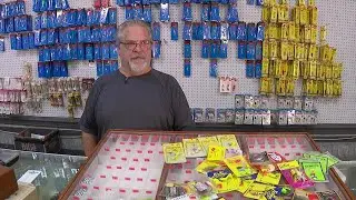 Bait and tackle shop, contents being auctioned off