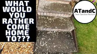 before and after filthy patio step #youtube shorts #UK #clean