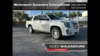 2016 Cadillac Escalade ESV Platinum 107k Tri-Coat White / Brown Int Bucket Seats Rear Ent. WE SHIP!
