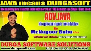 Advance Java Training | JDBC application to update table in Database by NagoorBabu