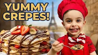 Kids Make Fun & Delicious Sweet FRENCH Crepes! Yummy Let s Make the crepes & eat with THEO!
