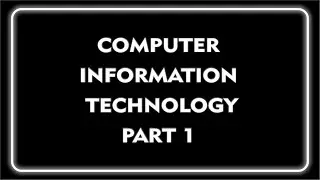 Computer Information Technology - Part 1 - Learning Point