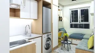 TINY APARTMENT 156sqft ( MICRO APARTMENT 14.5sqm ) | SPACE SAVING IDEAS | NEVER SAY TOO SMALL
