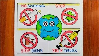 International Day Against Drugs Abuse Poster / Anti Drugs Poster Drawing/Lahari Virudha Dinam Poster