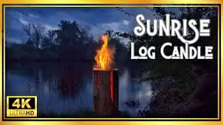 Finnish Log Candle by a Rainy Lake at Dawn &ndash; Relaxing Nature Sounds and Ambience