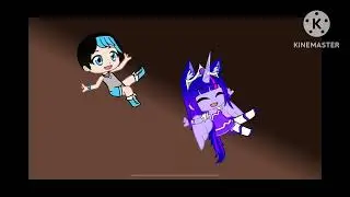 Twilight and the power heroes go down a mud slide