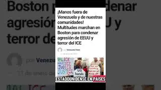 en Boston protestan bajo la consigna manos fueras de Venezuela #LosQueremosDeVuelta #PuebloALaCalla