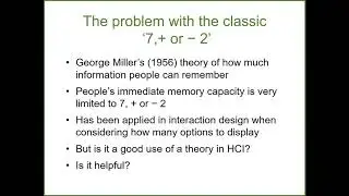HCI - Lect 4 cognitive processes