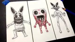 Drawing zoonomaly  monster, rabbit,red frog,boss slime cat |วาดรูป ชูโนมาลี มอนเตอร์
