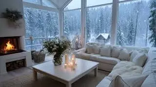 (No Ads) Warm Fireplace Morning Piano Music for Focus and Relaxing Atmosphere
