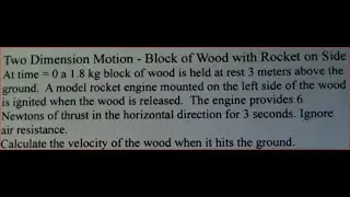 Projectile Motion-Object Falls and is Pushed Horizontally-Find Velocity at Impact on the Ground
