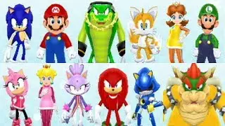 Mario and Sonic at the Olympic Winter Games (Wii) - All Characters