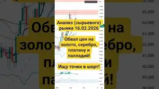 Анализ (сырьевого) рынка 16.02 / Обвал цен на золото, серебро, платину и палладий! Ищу точки в шорт!
