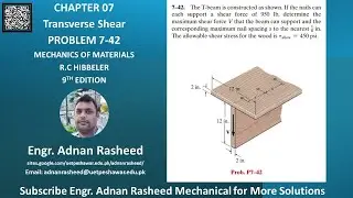 7-42 Determine the maximum shear force V and nail spacing s | Mechanics of materials rc hibbeler