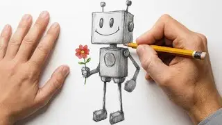 How to Draw a Futuristic Robot Sketch | Step-by-Step Digital Art Tutorial #howtodraw #sketch