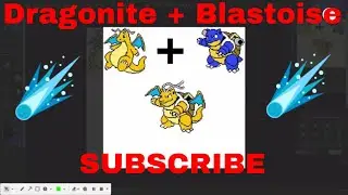 Blastoise and Dragonite fusion Pokemon pixel art timelapse | DrawStylezArt
