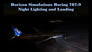 Horizon Simulations B787-9 Night Lights and Landing New Chitose Japan
