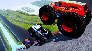 Epic High Speed monster trucks jumps stunts & crashes #099 | BeamNG Drive