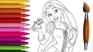 How To Color Princess Rapunzel Portrait | Coloring for kids | Disney Tangled