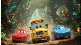 School Bus vs 2 Cars Race | Kids Toy Funny Video 🚌🚗😆 